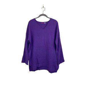 Johnny Was Linen Tunic Shirt NWOT Purple Size Small